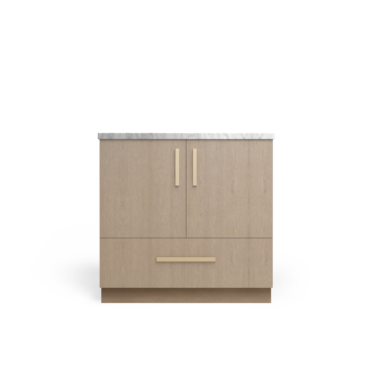Sink Base with Drawer 10", Manhattan Oak, Satin Gold