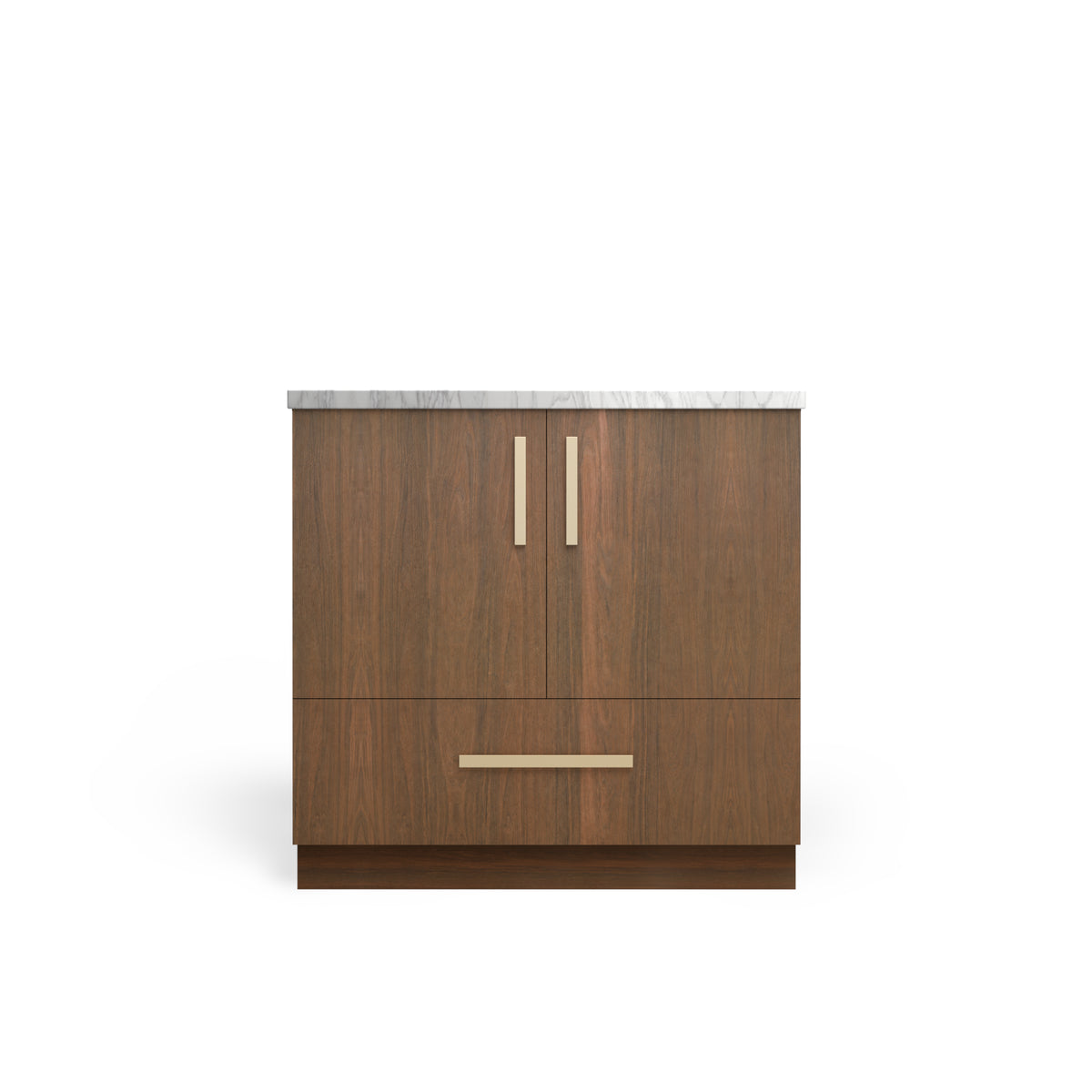 Sink Base with Drawer 10", Pure Walnut, Satin Gold