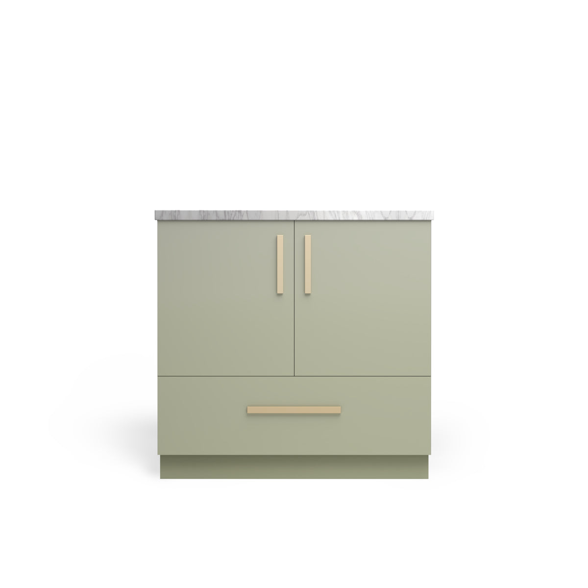 Sink Base with Drawer 10", Rainforest Matte, Satin Gold