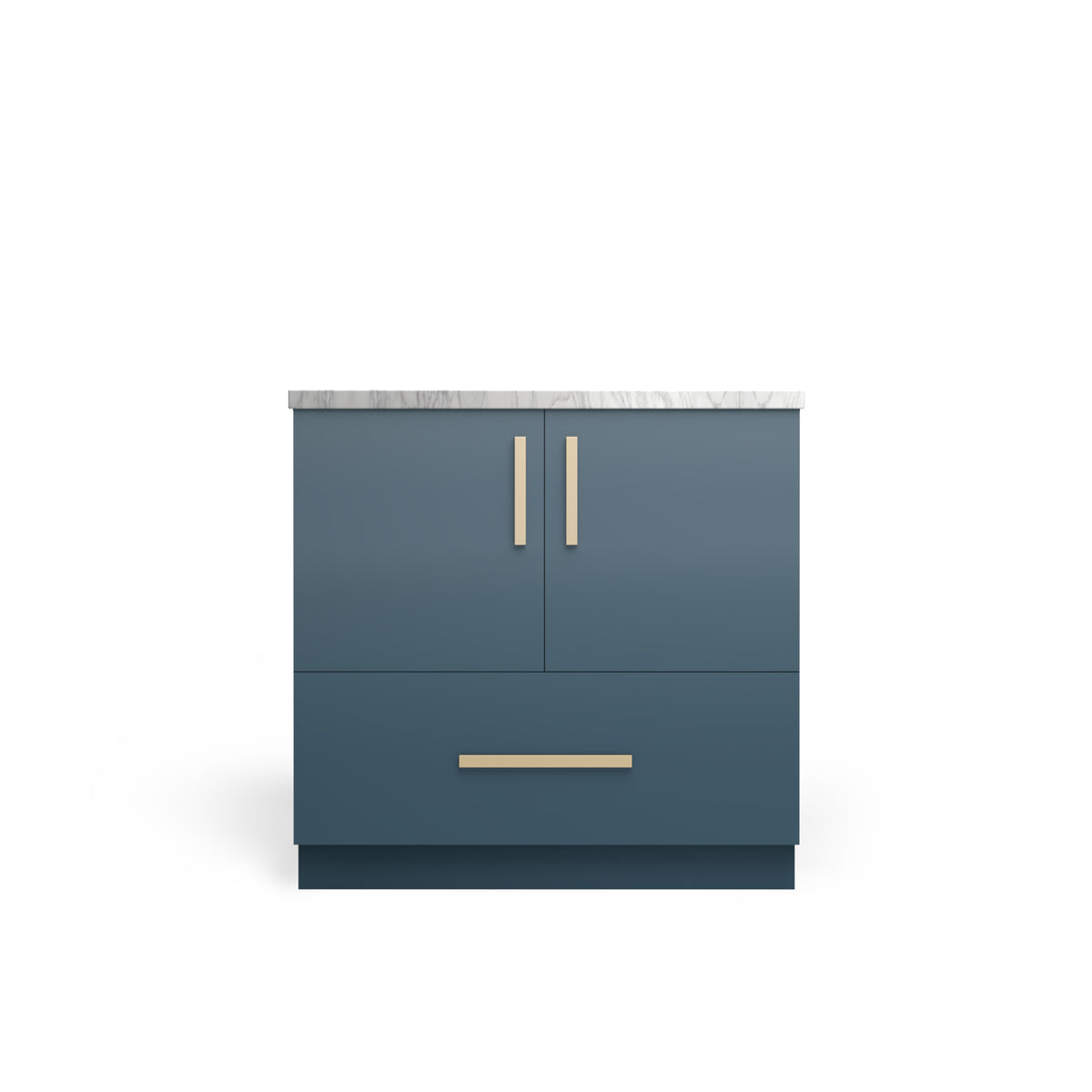 Sink Base with Drawer 12", Oceanic Matte, Satin Gold