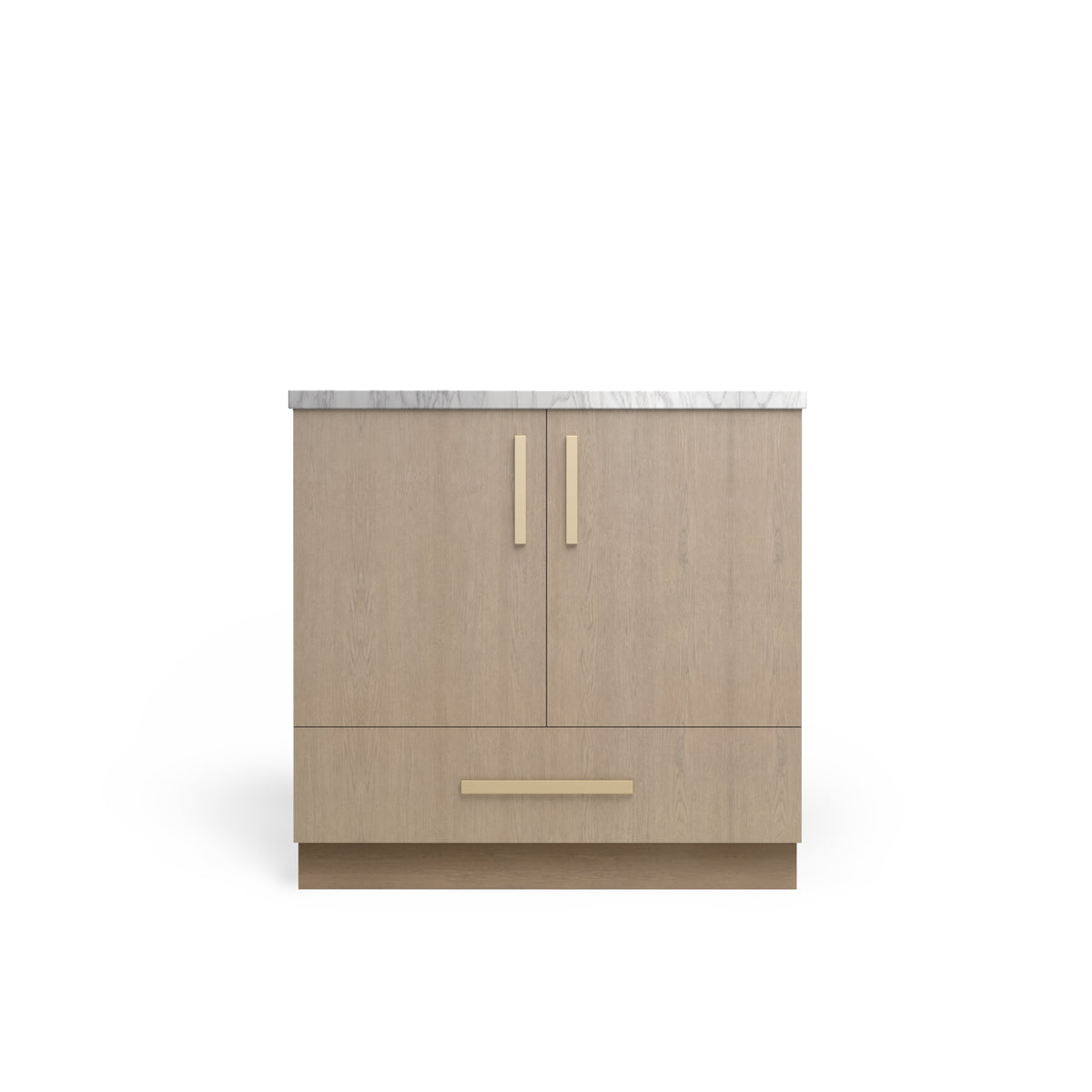 Sink Base with Drawer, Manhattan Oak, Satin Gold