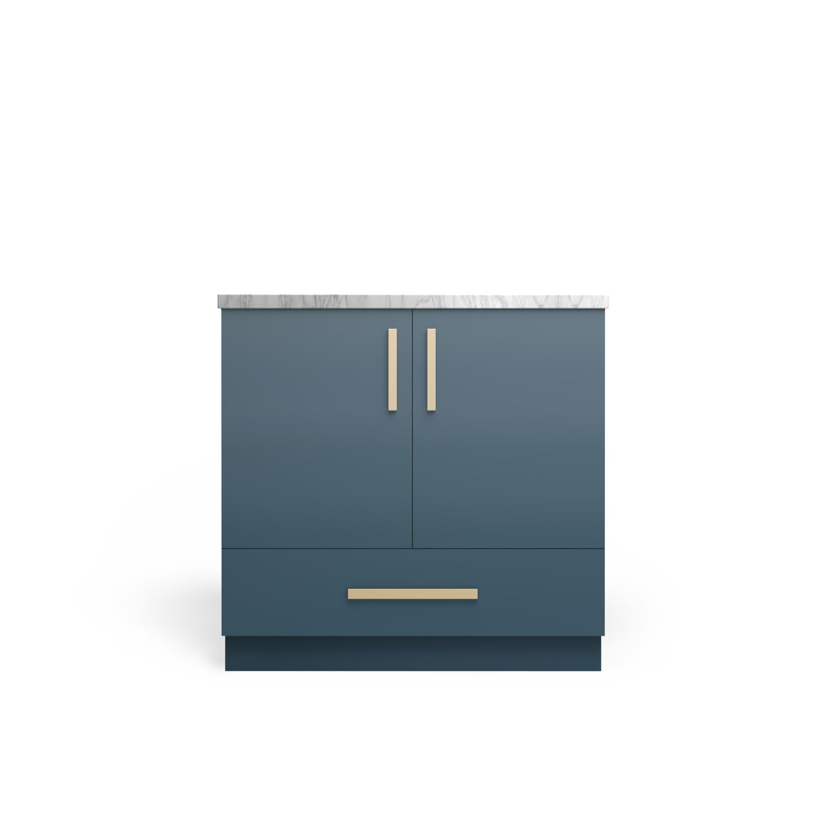Sink Base with Drawer, Oceanic Matte, Satin Gold