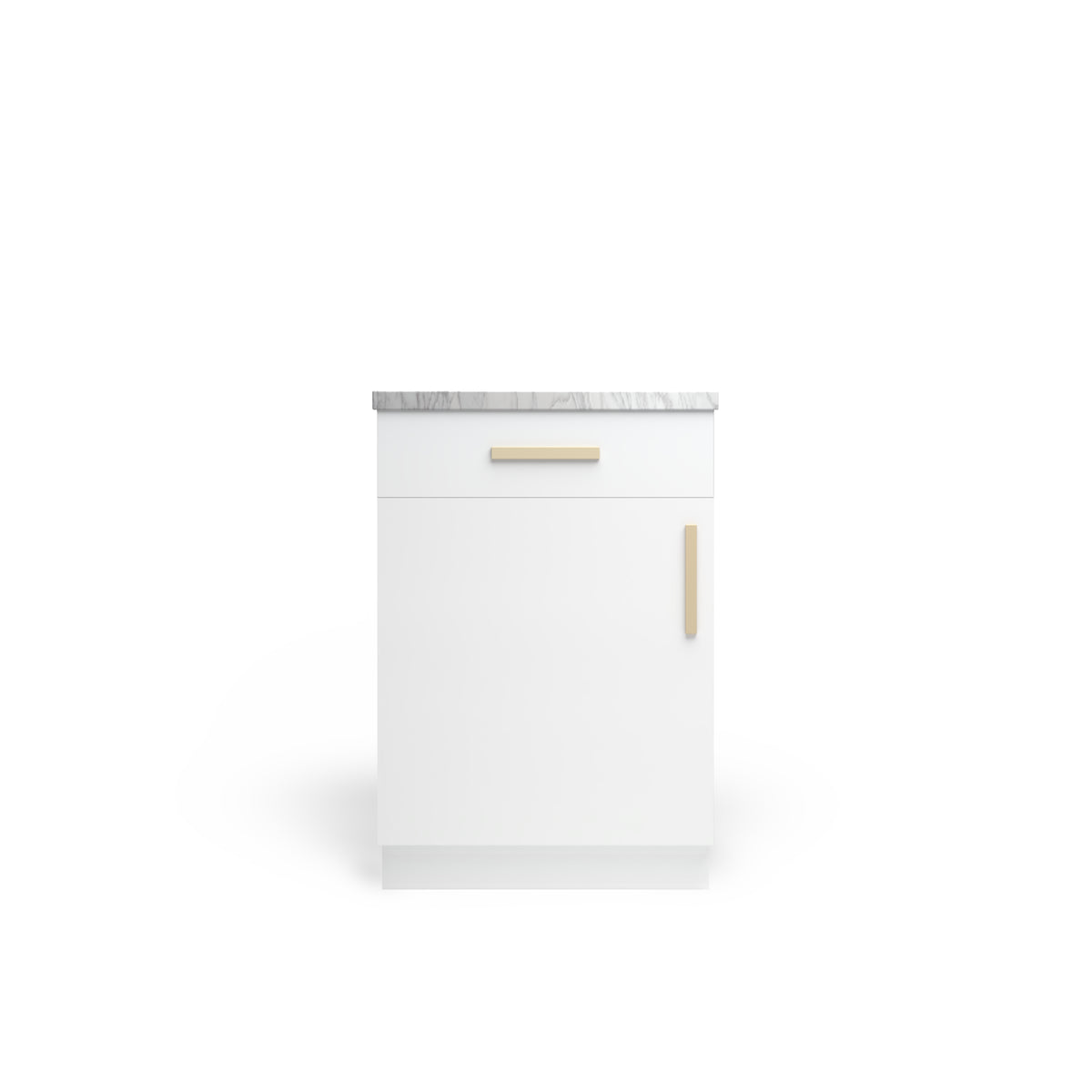 Vanity Base B1DW1D, Arctic Matte, Satin Gold