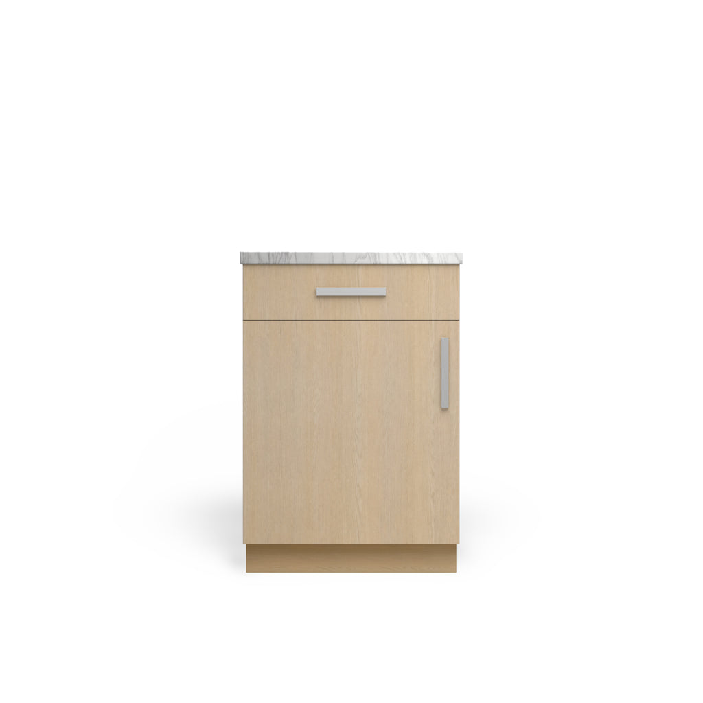 Vanity Base B1DW1D, Desert Oak, Polished Chrome