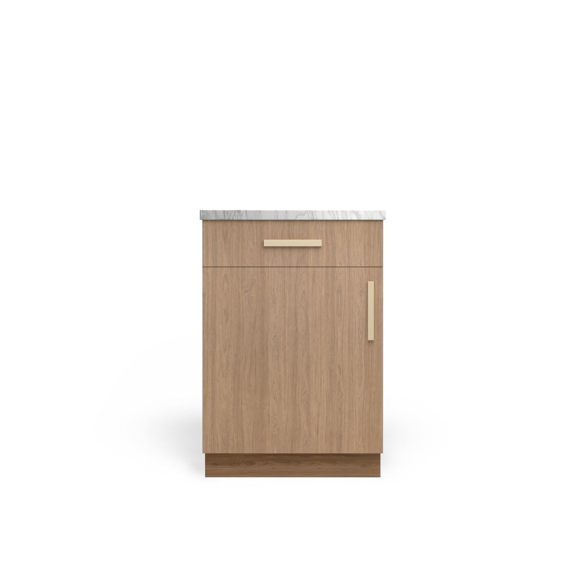 Vanity Base B1DW1D, Frozen Walnut, Satin Gold