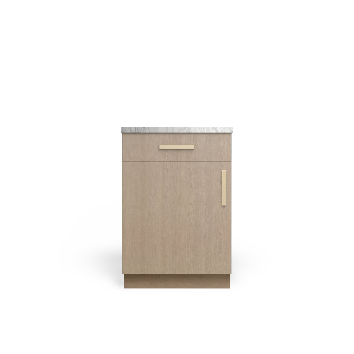 Vanity Base B1DW1D, Manhattan Oak, Satin Gold