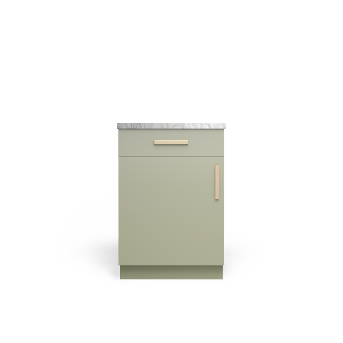 Vanity Base B1DW1D, Rainforest Matte, Satin Gold