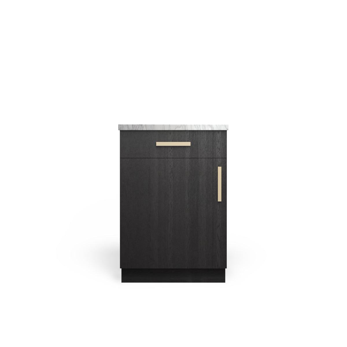 Vanity Base B1DW1D, Raven Oak, Satin Gold