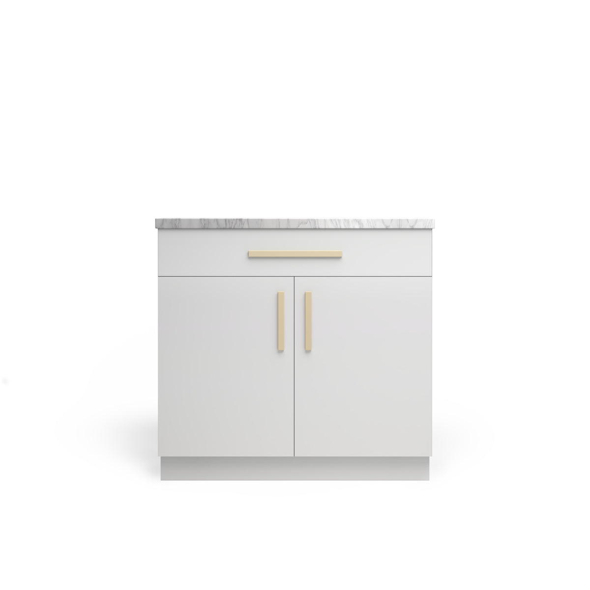 Vanity Base B1DW2D, Ash Matte, Satin Gold