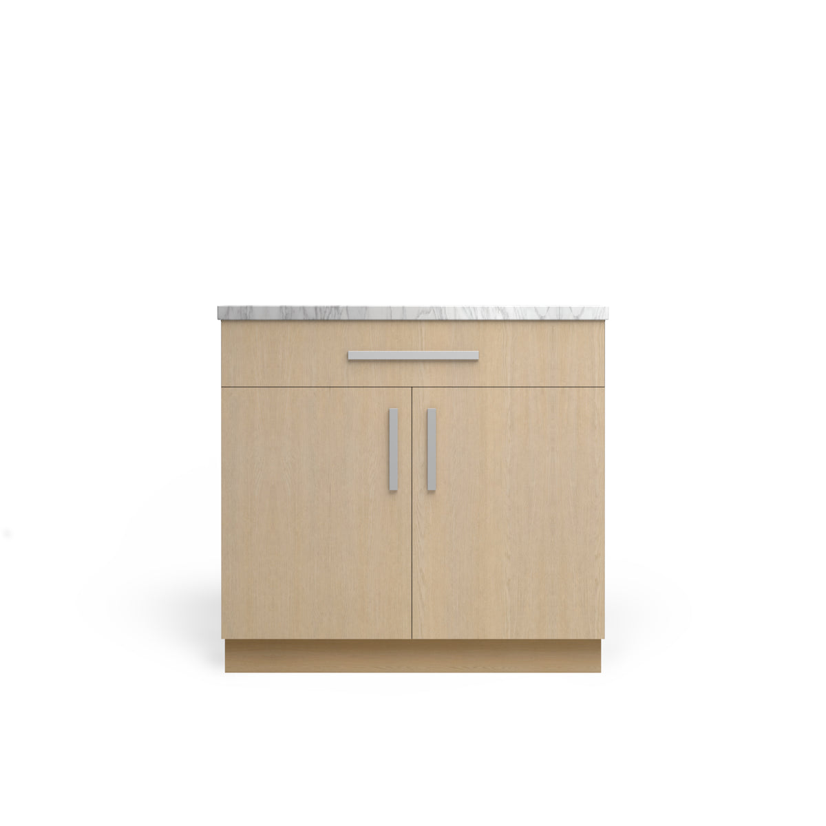 Vanity Base B1DW2D, Desert Oak, Polished Chrome