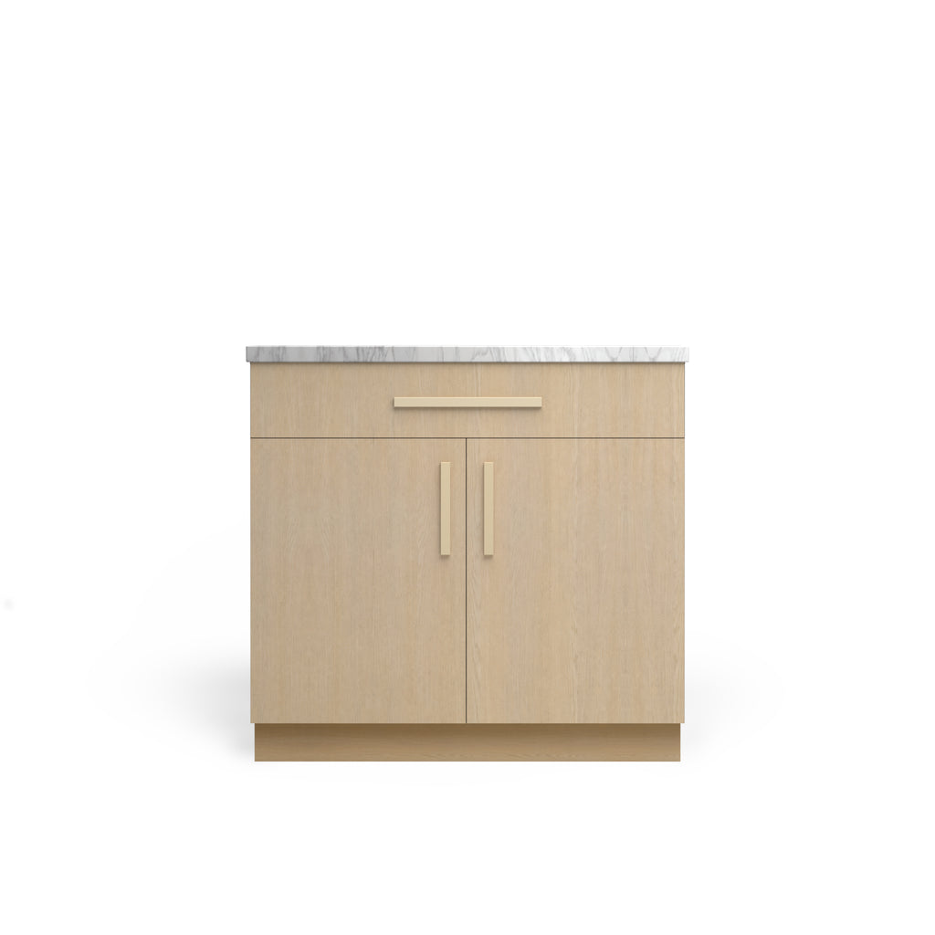 Vanity Base B1DW2D, Desert Oak, Satin Gold