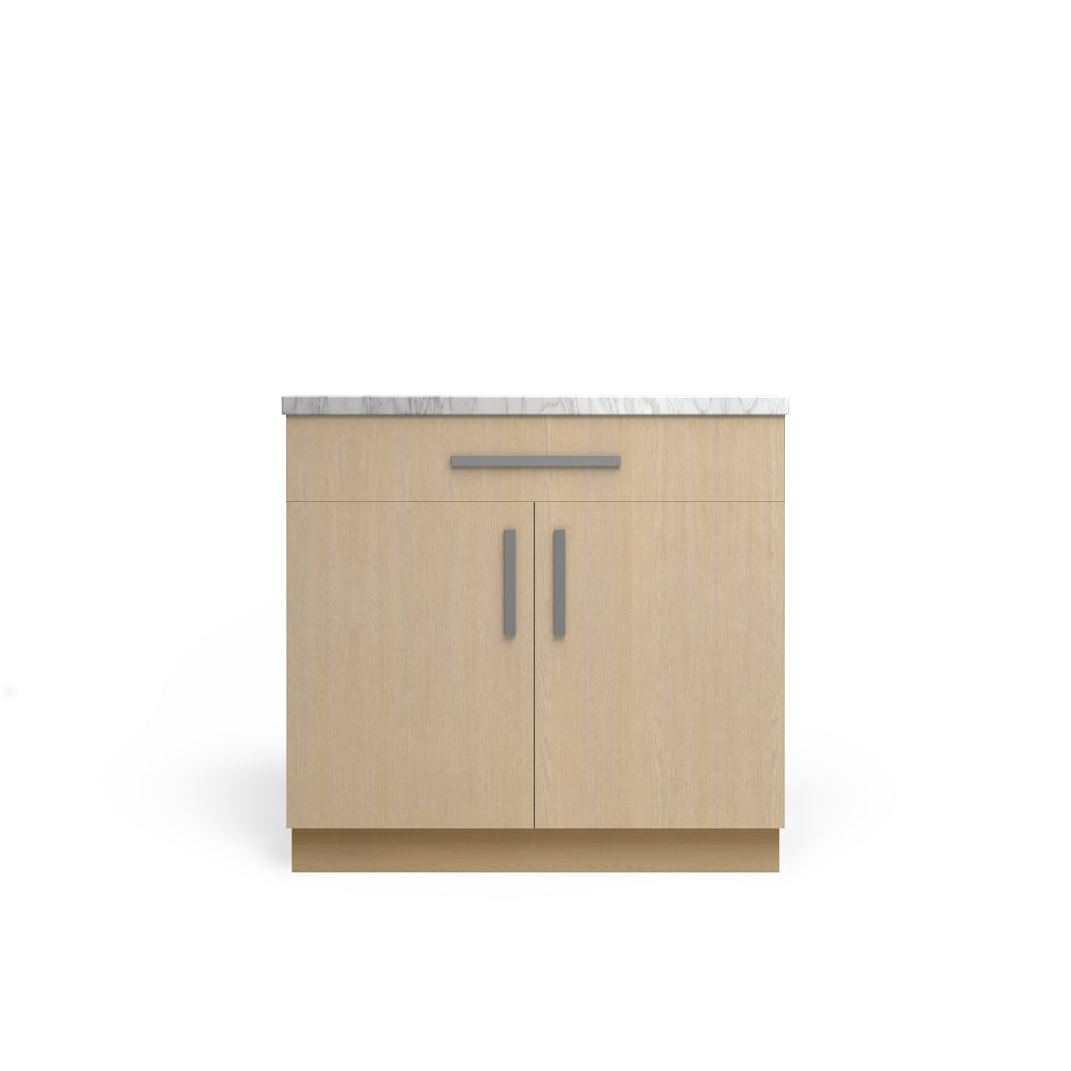 Vanity Base B1DW2D, Desert Oak, Satin Nickel