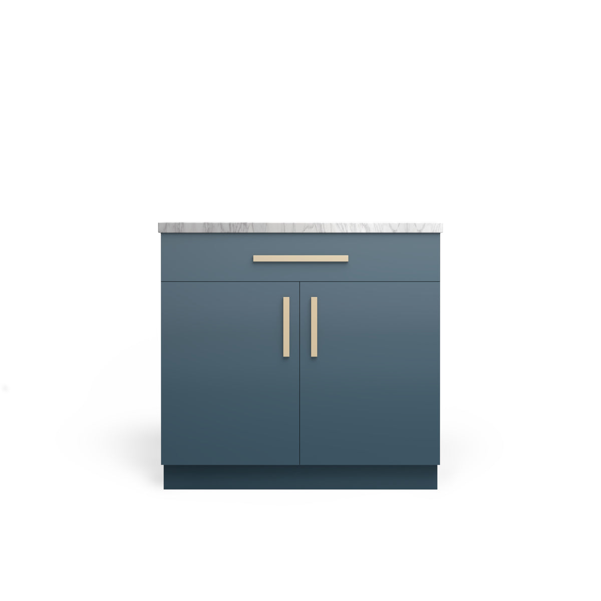 Vanity Base B1DW2D, Oceanic Matte, Satin Gold