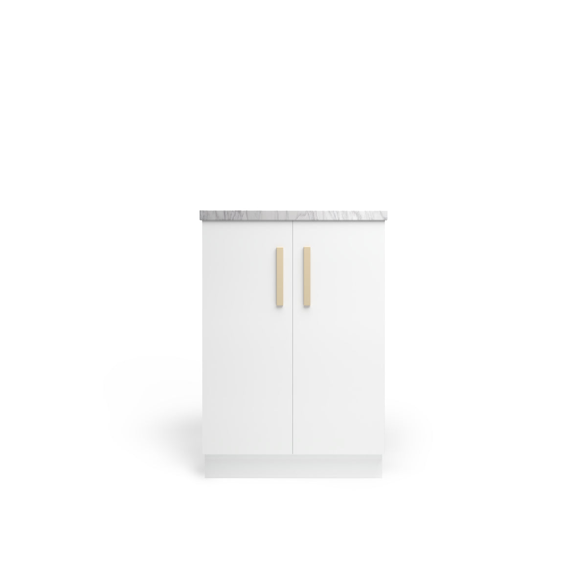 Vanity Base B2D, Arctic Matte, Satin Gold