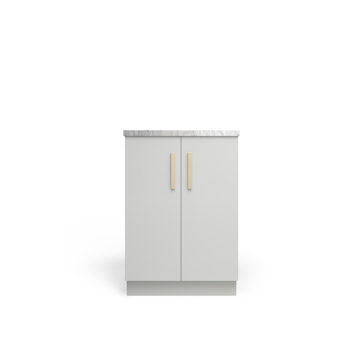 Vanity Base B2D, Dove Matte, Satin Gold