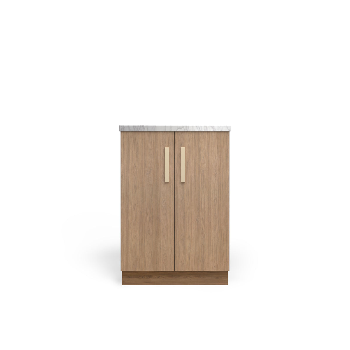 Vanity Base B2D, Frozen Walnut, Satin Gold