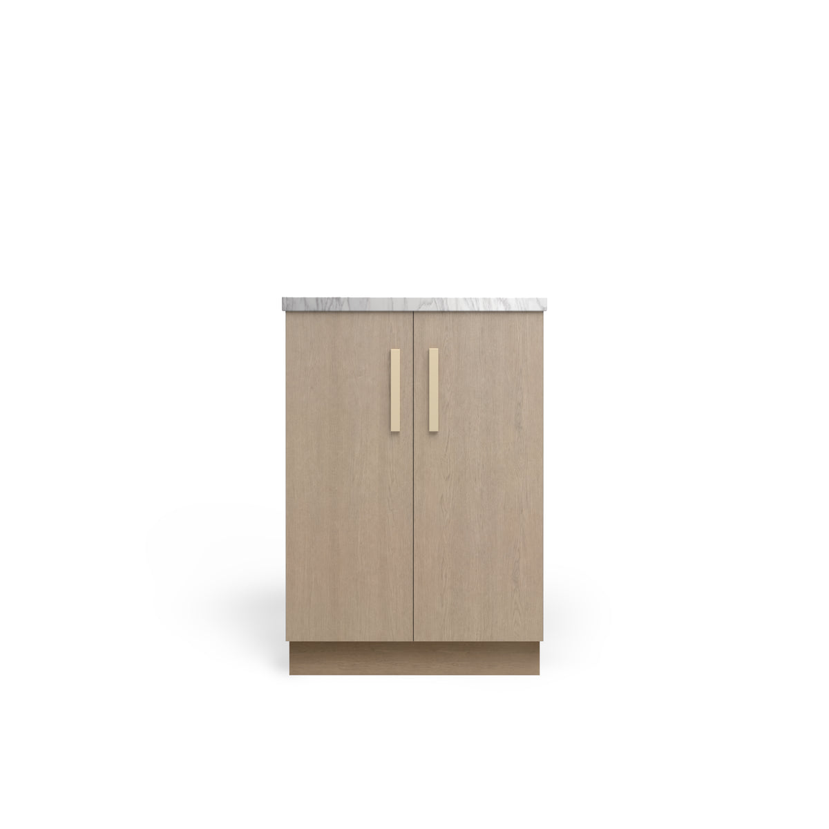 Vanity Base B2D, Manhattan Oak, Satin Gold