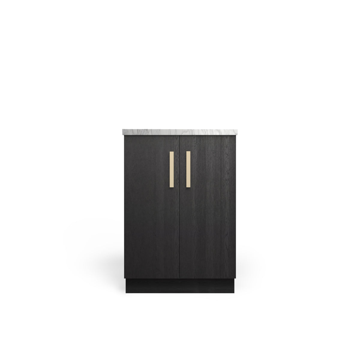 Vanity Base B2D, Raven Oak, Satin Gold