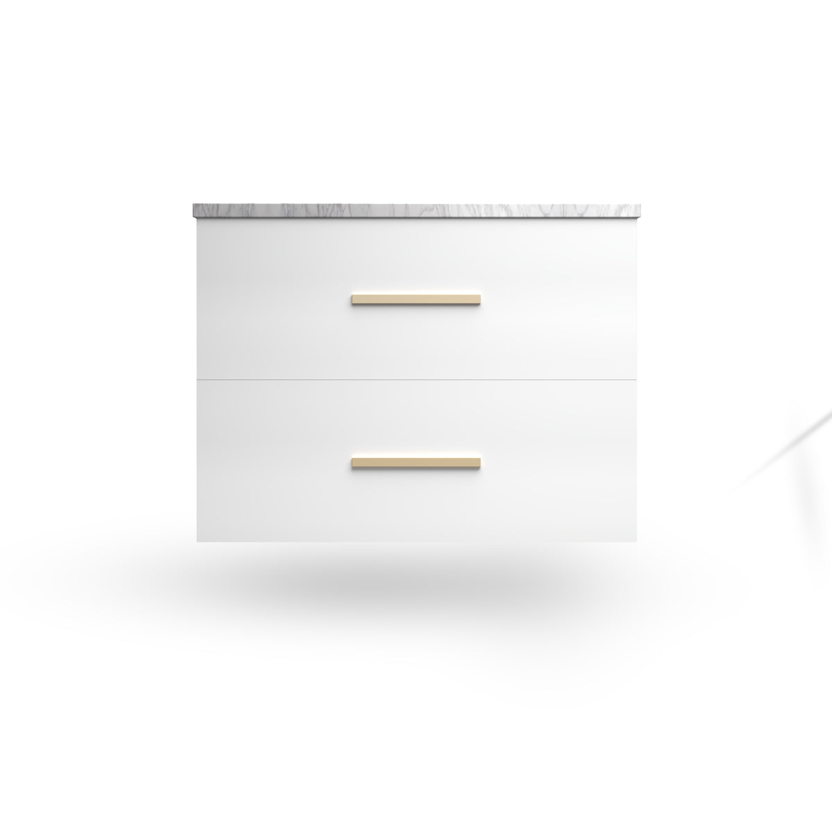 Wall Hung Sink Base, Arctic Matte, Satin Gold