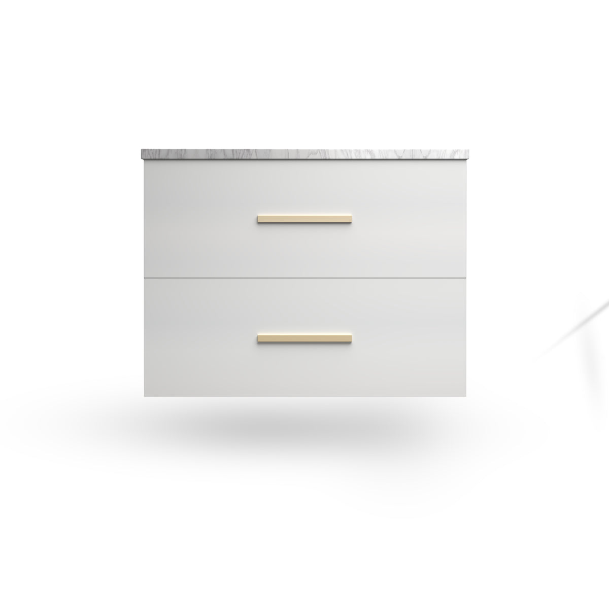 Wall Hung Sink Base, Ash Matte, Satin Gold