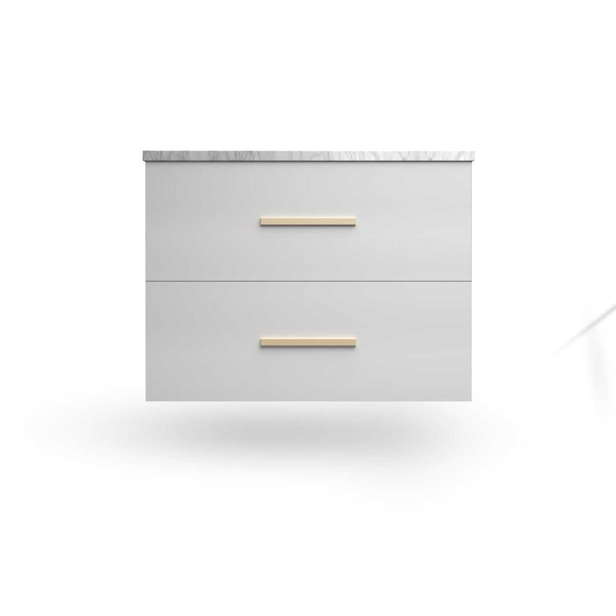 Wall Hung Sink Base, Dove Matte, Satin Gold