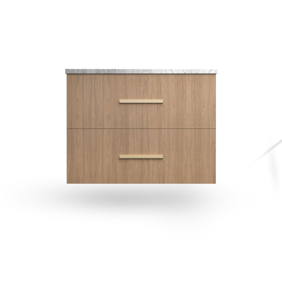 Wall Hung Sink Base, Frozen Walnut, Satin Gold