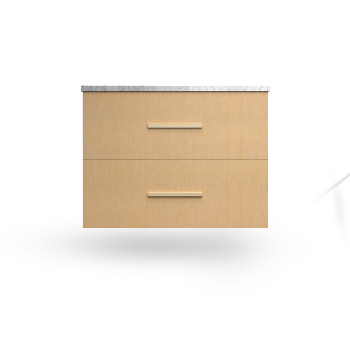 Wall Hung Sink Base, Ivory Infinite Oak, Satin Gold