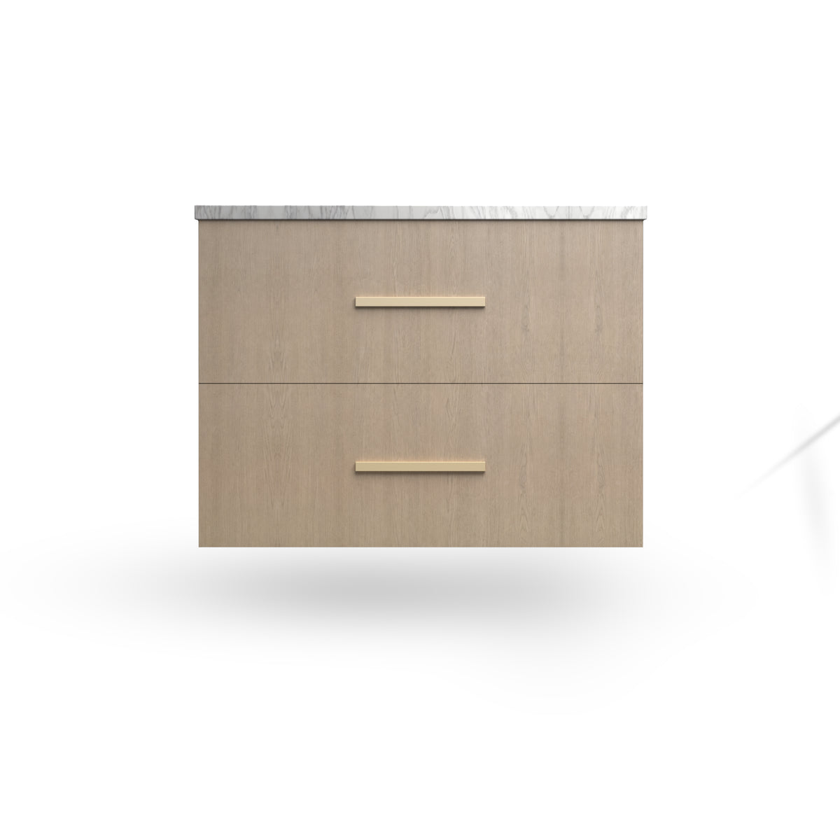 Wall Hung Sink Base, Manhattan Oak, Satin Gold