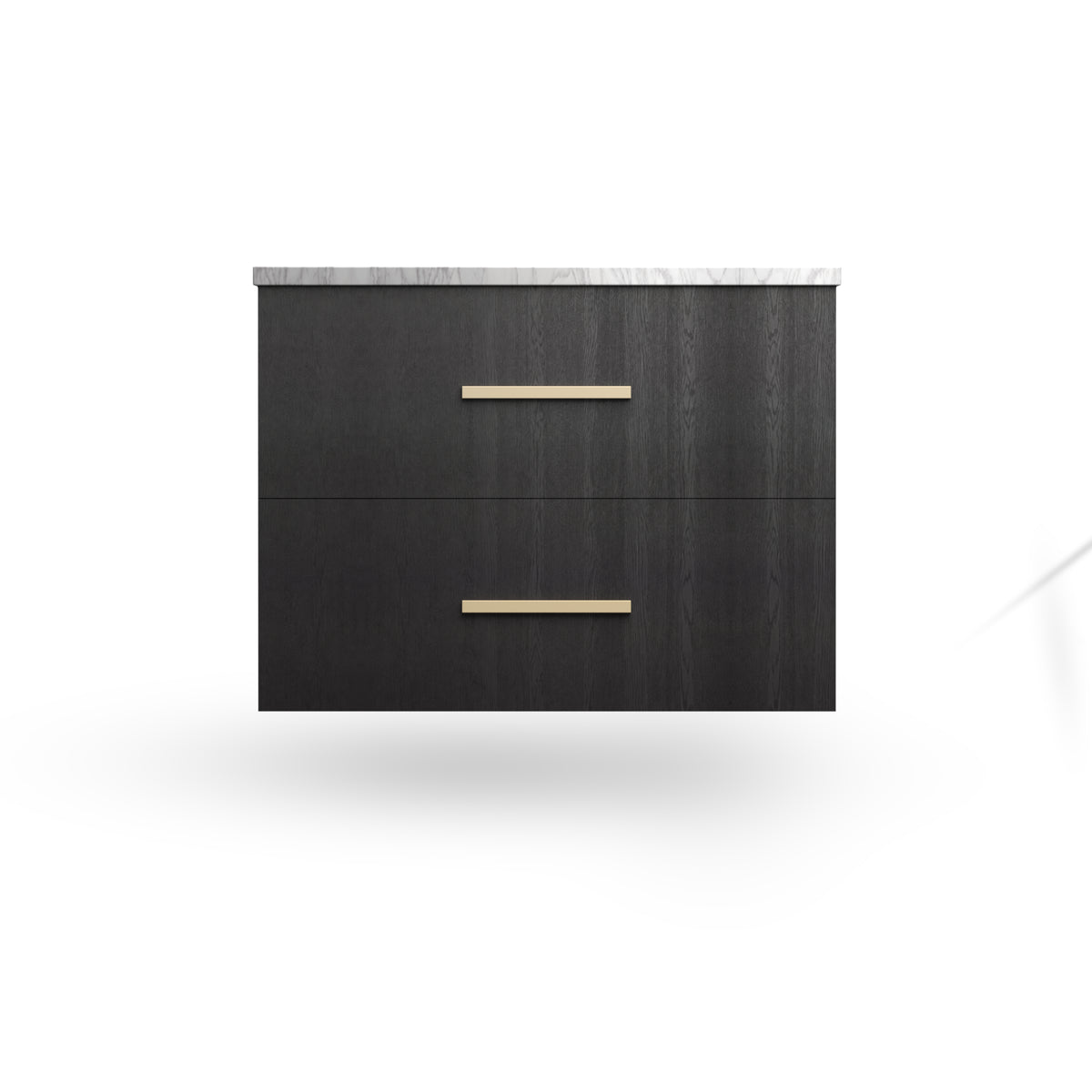 Wall Hung Sink Base, Raven Oak, Satin Gold